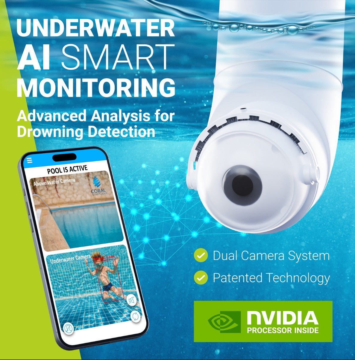 MYLO - Dual Camera Pool Alarm Virtual Lifeguard Alert System