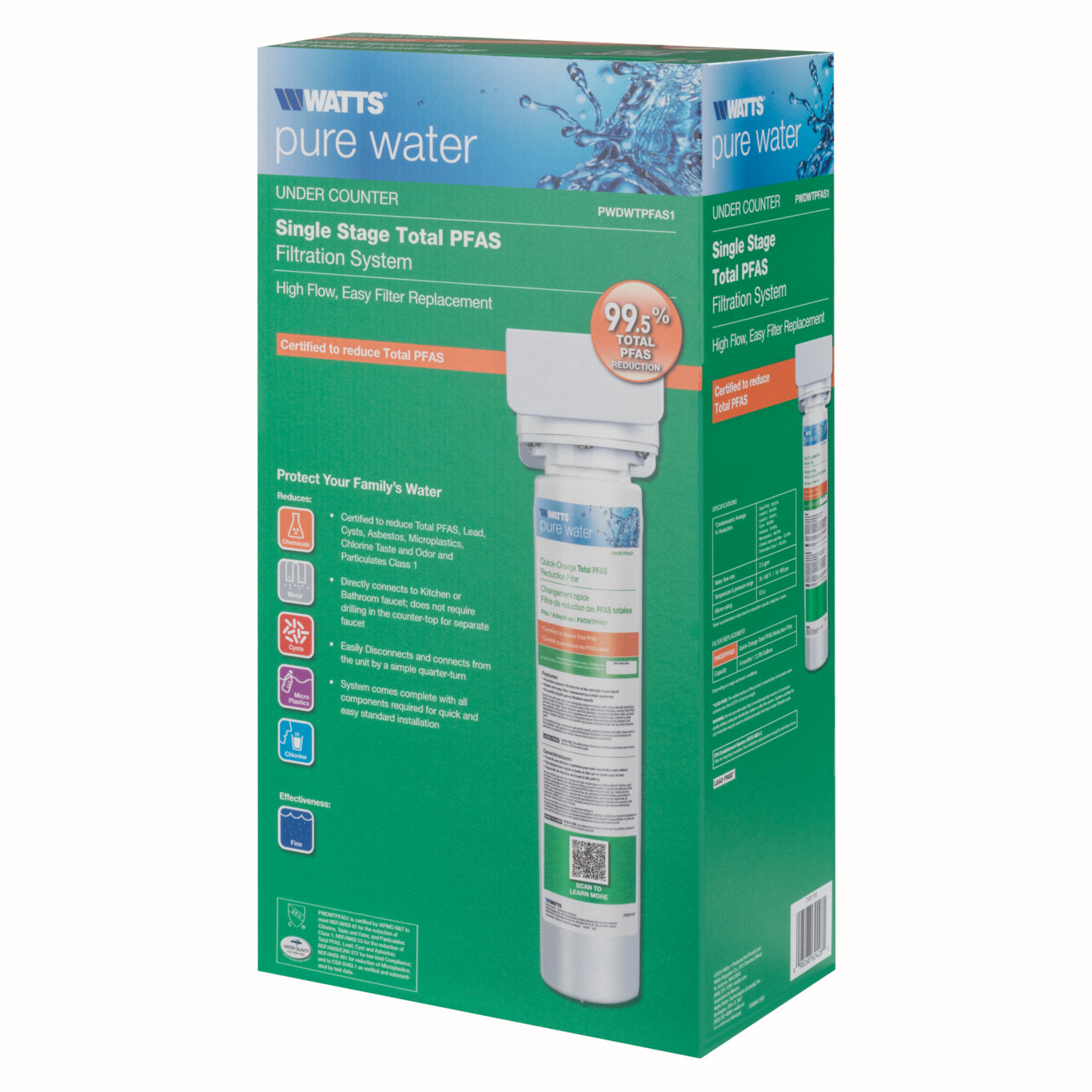 Watts Single-Stage Total PFAS "forever chemicals" Filtration System