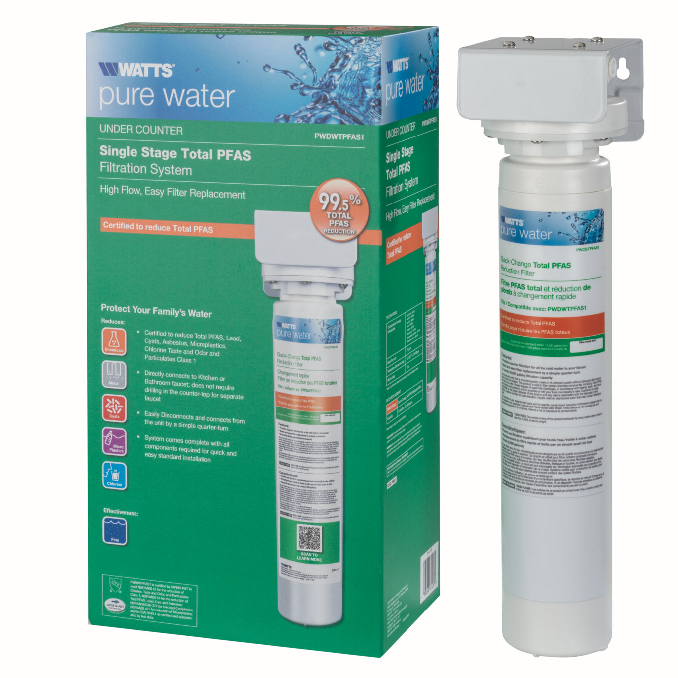 Watts Single-Stage Total PFAS "forever chemicals" Filtration System