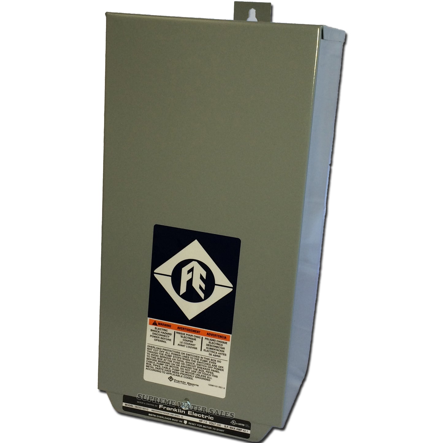 Franklin Electric 2822019310 - 7-1/2 HP - Submersible Motor Control Box - DELUXE w/ Magnetic Contactor