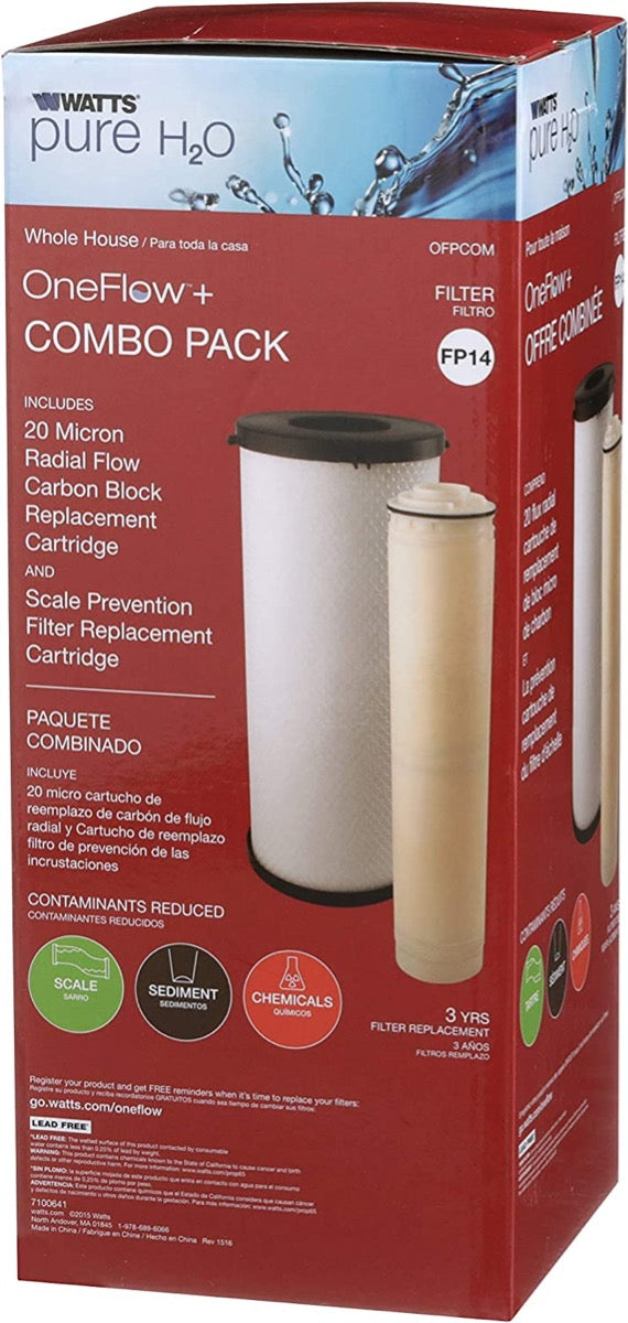 Watts OFPCOM OneFlow Plus Combo Pack - Carbon Block and OneFlow filter