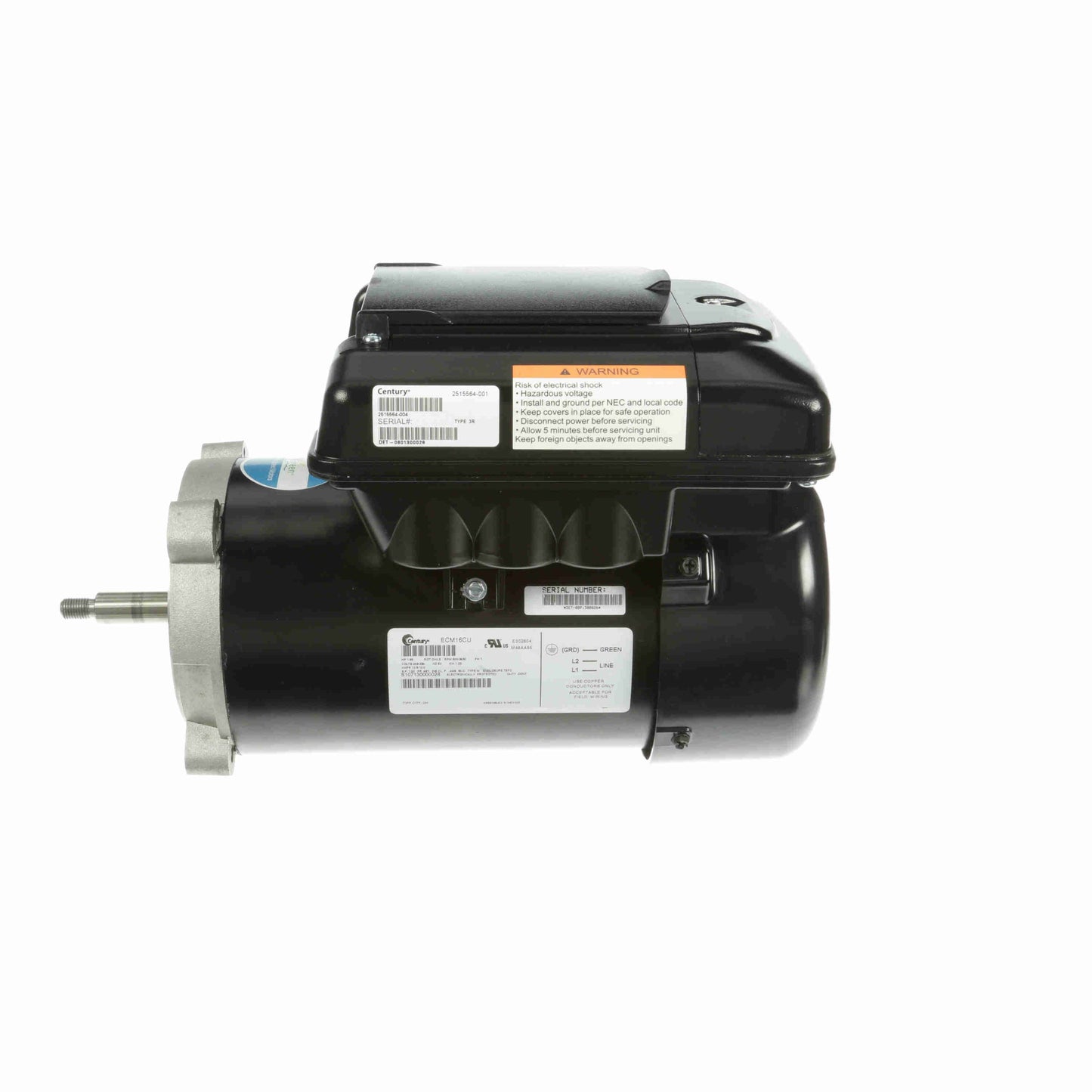 Century Electric ECM16CU - VGreen165 Variable Speed Pool Pump Motor - 56J Frame - C Face (Round) - 1.65 HP - 230 Volt (Only)