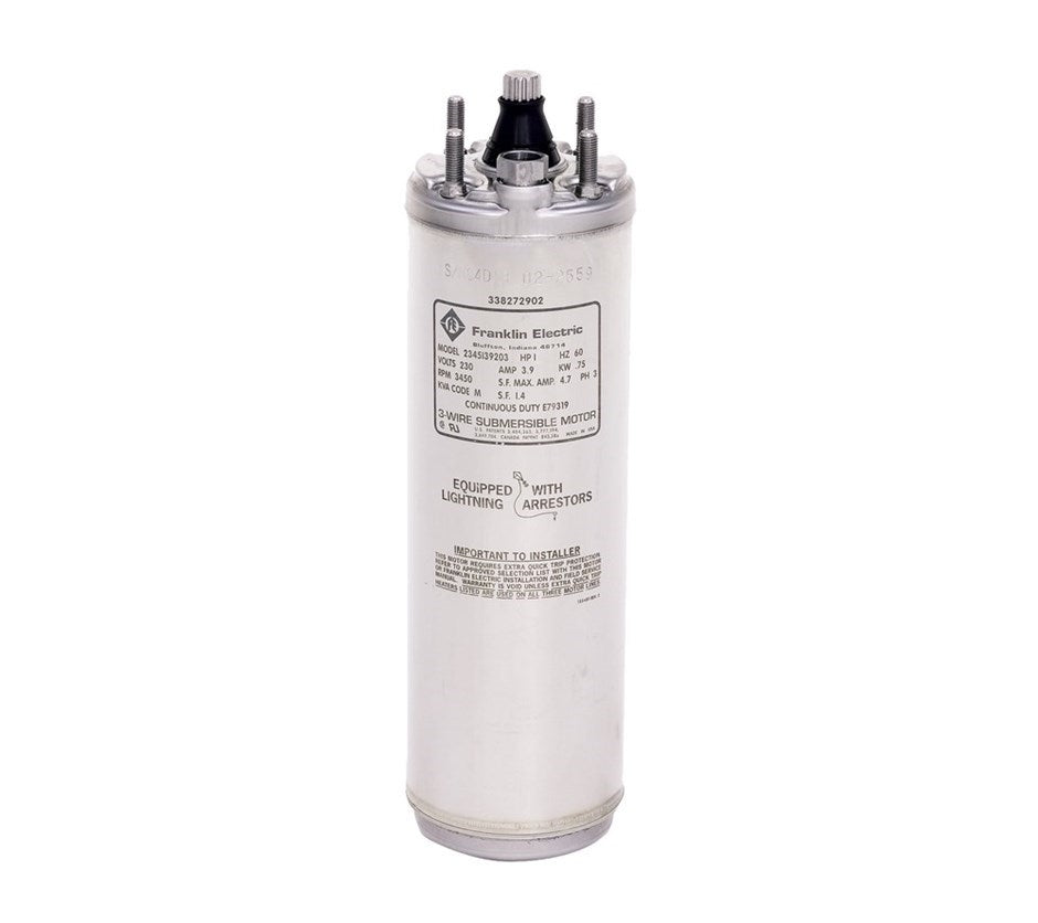 Franklin Electric 2445089003S - 4 Inch Submersible Well Motor - 2 Wire - 1 HP - 230 V