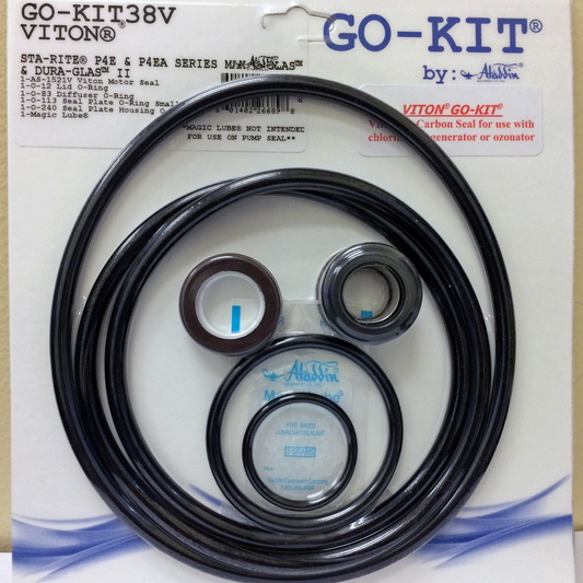 Aladdin GO-KIT38V - Premium Salt Water Repair Seal Kit - Starite Dura-Glas II / Maxi-Glas II P4E / P4EA Pool Pumps