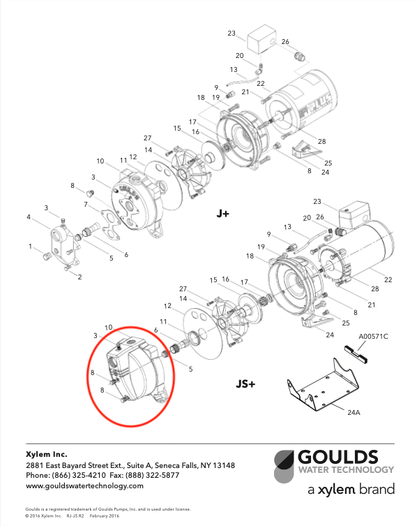 Goulds Jet Pump Front Casing - Cast Iron - 1K333