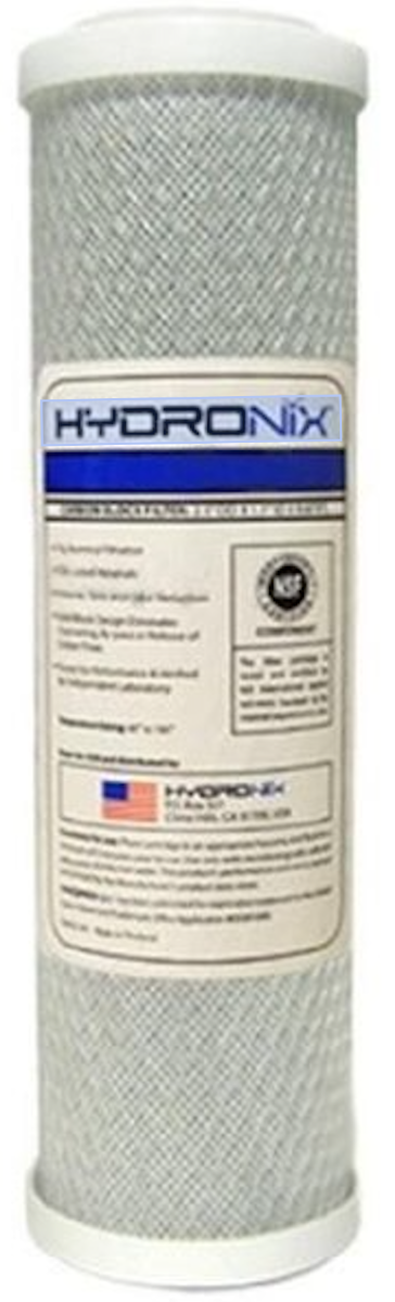 Hydronix Carbon Block Filter - 10 micron - 2-1/2 x 9-7/8 - CB-25-1010