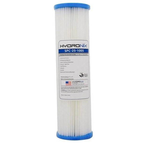 Hydronix Pleated Sediment Water Filter - 5 Micron - 2-1/2 x 9-7/8 - SPC-25-1005
