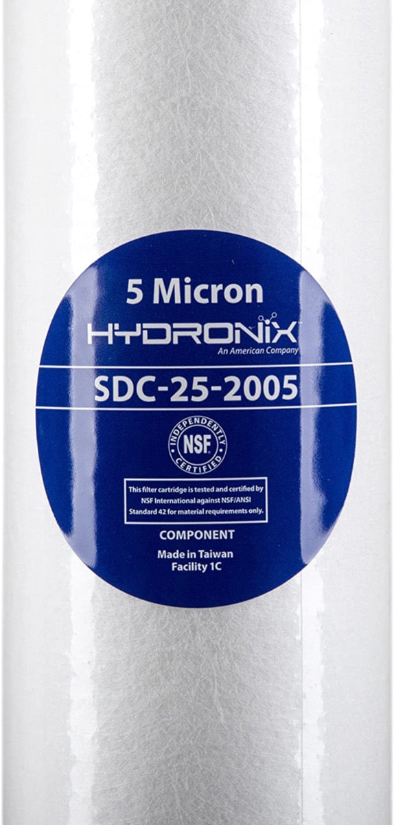 Hydronix SDC-25-2005 - Melt Blown Filter Cartridges - 5 micron - 2-1/2 x 20
