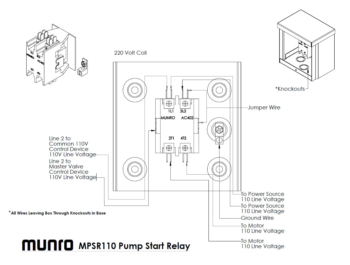 Munro StartBox MPSR110 - Standard - Pump Start Relay - 110V Coil