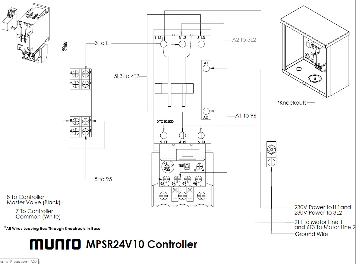 Munro Startbox MPSR24V10 - Thermal Protection - 10 HP Motors - 24V Controller