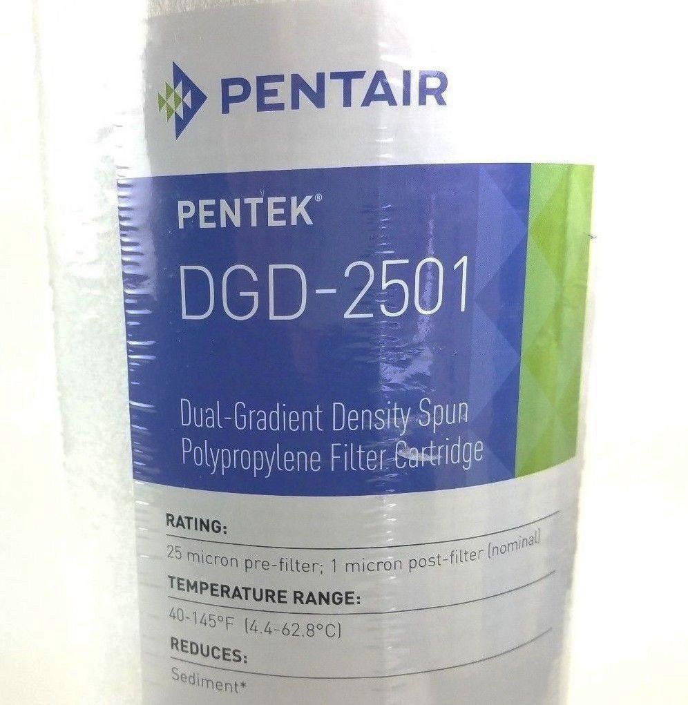 Pentek DGD-2501 - Dual Gradient Density Sediment Filter Cartridges - 4-1/2 x 9-7/8 inch - 25 Micron to 1 Micron
