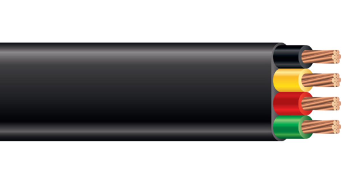 Submersible Pump Cable - 12/3 +Ground Heavy-Duty Flat Jacketed wire - sold by ft