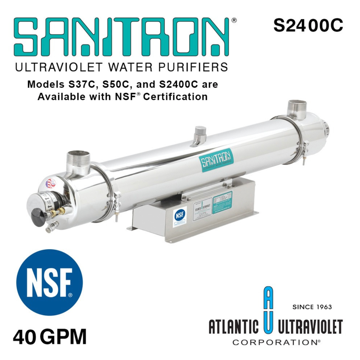 SANITRON - UV Water Purifiers - 40 GPM - S2400C