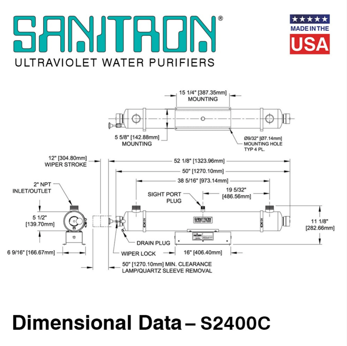 SANITRON - UV Water Purifiers - 40 GPM - S2400C