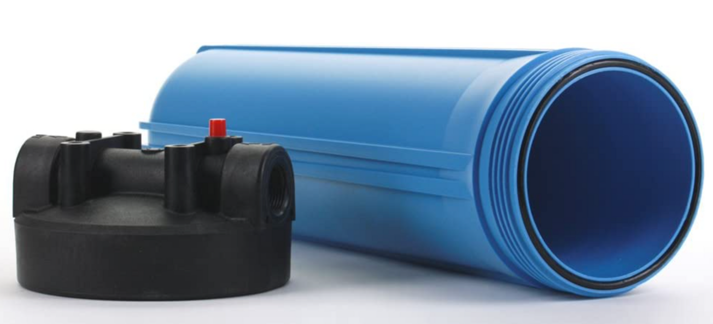 Hydronix Water - HF5 Series - Blue Filter Housing W/Pressure Relief - 2.5 x 20 inch - 3/4 inch Ports