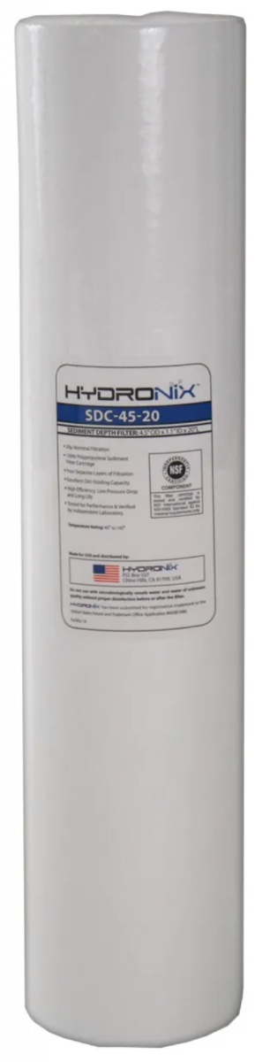 Hydronix SDC-45-2001 - Melt Blown Sediment Filter Cartridges - 4-1/2 x 20 inch - 1 Micron