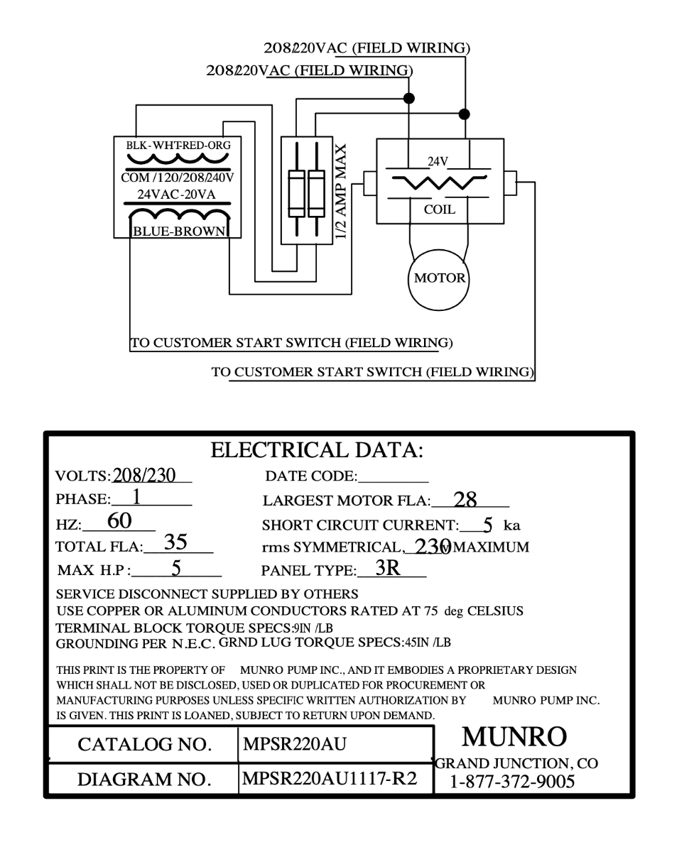 Munro Startbox MPSR220AU - Liquid Level Control Box - Pump Up Float