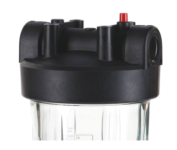 Hydronix Water - HF45 Series - Clear Filter Housing W/Pressure Relief - 4.5 x 20 inch - 1 inch Ports