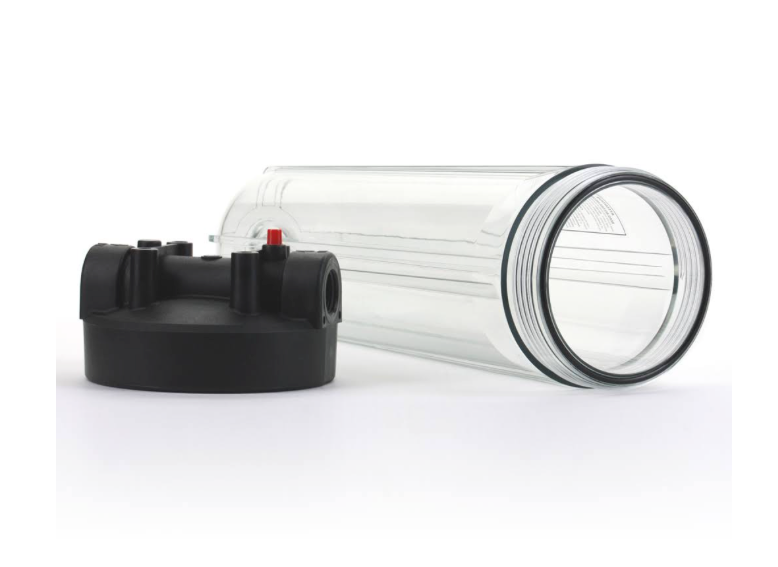 Hydronix Water - HF45 Series - Clear Filter Housing W/Pressure Relief - 4.5 x 20 inch - 1 inch Ports