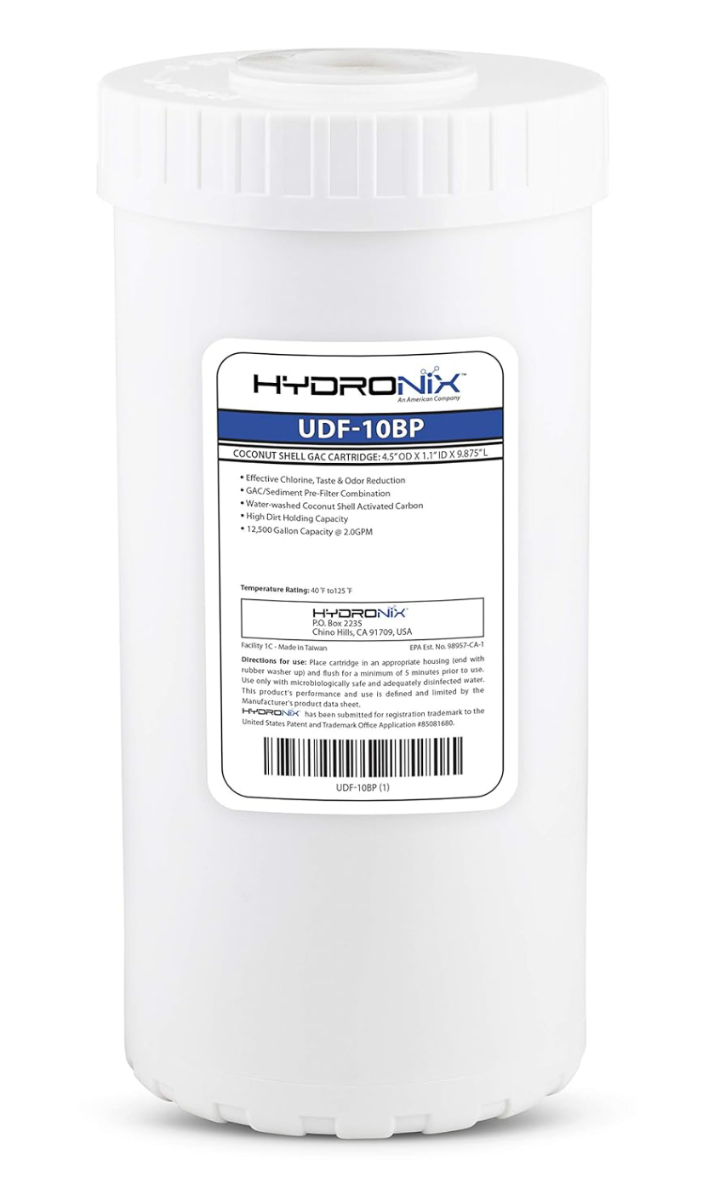 Hydronix UDF Series Granular Activated Carbon (GAC) Media Filters- 4.5 x 10 inch - UDF-10BP