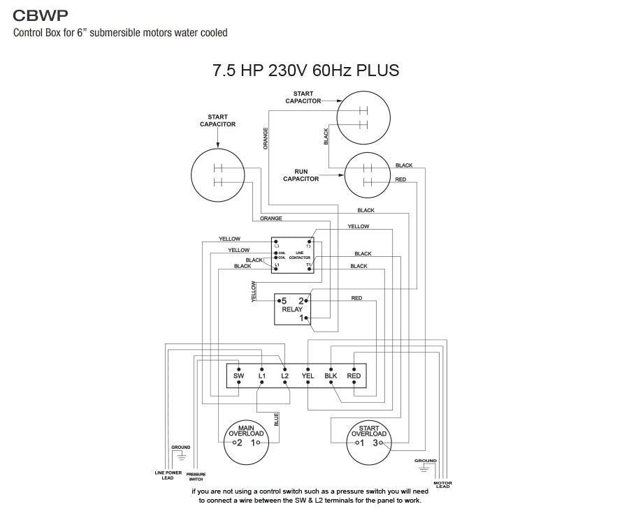 Pearl CBWP-75C16V - 7-1/2 HP - Submersible Motor Control Box