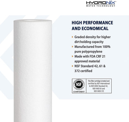 Hydronix SDC-25-1005 - Melt Blown Filter Cartridges - 5 micron - 2-1/2 x 9-7/8 inch