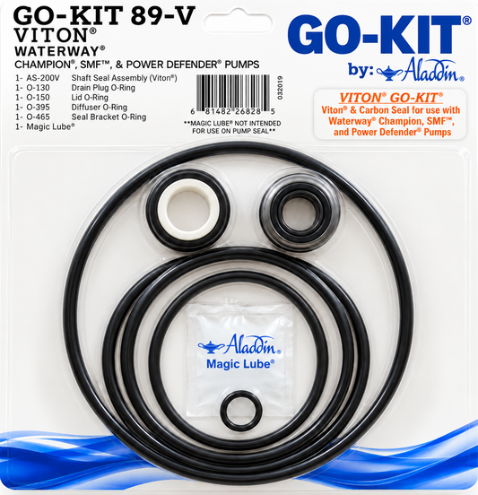 Aladdin GO-KIT89V - Premium Salt Water Repair Seal Kit - Waterway: Champion, SMF, and Power Defender pumps