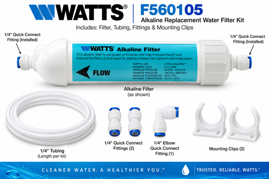 Watts F560105 - Alkaline Replacement Water Filter w- 1/4 inch Quick Connects