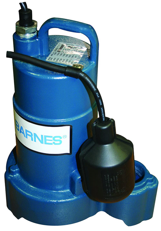 Barnes Pump SP33AX, Residential Sump Pump and Float, Dewatering and Plumbing, 1/3 HP - 120 Volts - 1 Phase - 50 GPM  1.5 inch NPT