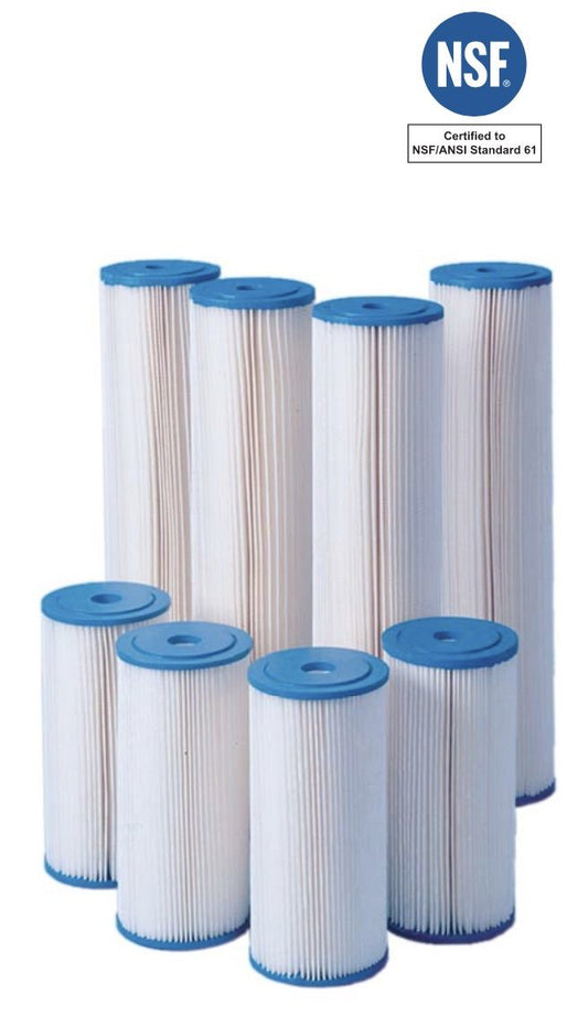 Harmsco WB-HB-10-0.35W Calypso Blue Pleated Filter Cartridge - WaterBetter Series - 4-1/2 x 9-3/4 - 0.35 Micron