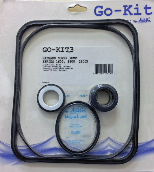 Aladdin GO-KIT3 - Standard Repair Seal Kit - Hayward Super Pump Series 1600-2600-200X