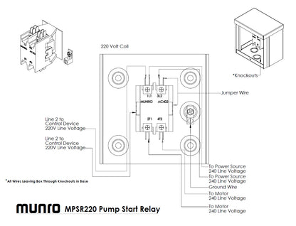 Munro StartBox MPSR220 - Standard - Pump Start Relay - 220V Coil