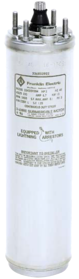 Franklin Electric 2247022604G - 4 Inch Submersible Well Motor - 3 Wire - 3 HP - 230V