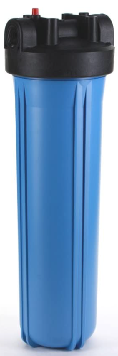 Hydronix Water - HF45 Series - Blue Filter Housing W/Pressure Relief -  4.5 x 20 inch - 1 inch Ports