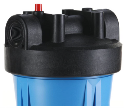 Hydronix Water - HF45 Series - Blue Filter Housing W/Pressure Relief -  4.5 x 20 inch - 1 inch Ports