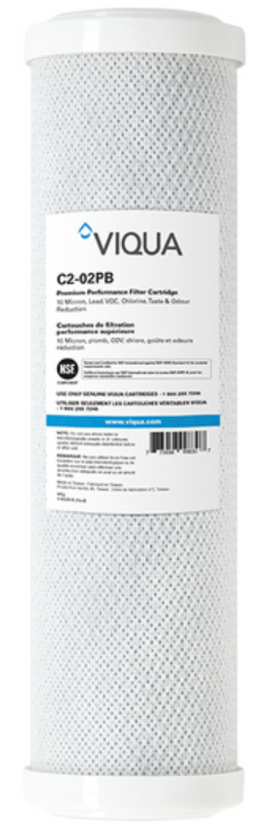 Viqua Water Filter - C2-02PB Carbon Block Filter with Lead Reduction 10 Micron - 4.5 x 20 inch