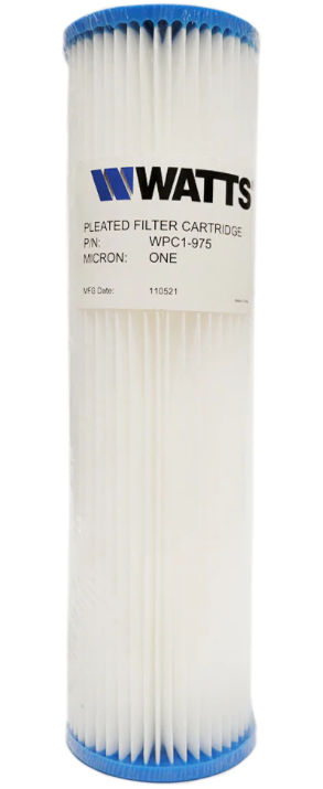 Watts WPC1-975 Pleated Filter Cartridges - 2-3/4 x 9-3/4 - 1 Micron