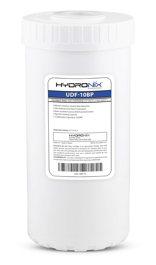 Hydronix UDF Series Granular Activated Carbon (GAC) Media Filters- 4.5 x 10 inch - UDF-10BP